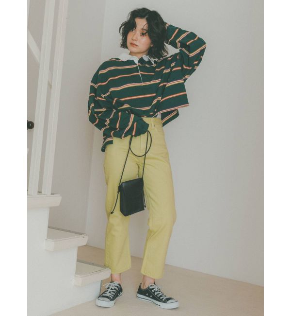 Ungrid「ハイウエストルーズカラーデニム」|デニム|