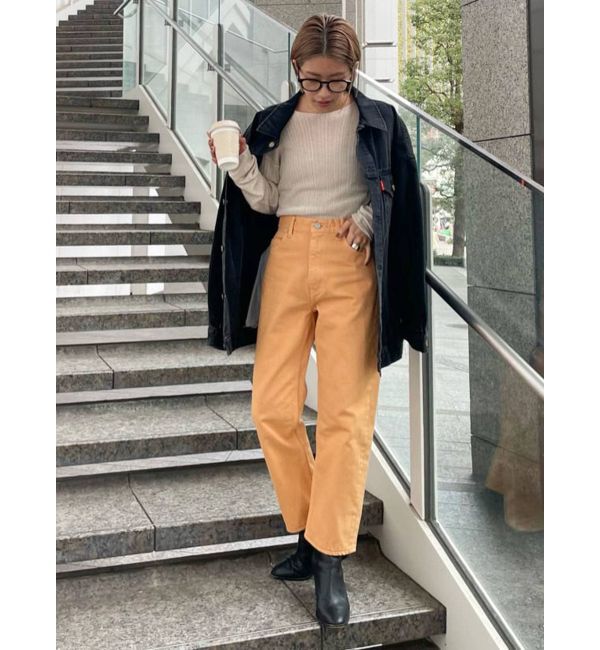 Ungrid「ハイウエストルーズカラーデニム」|デニム|