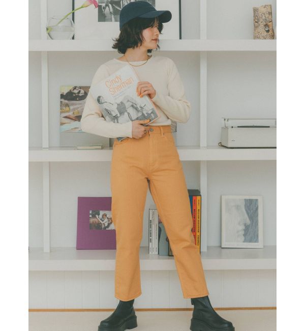 Ungrid「ハイウエストルーズカラーデニム」|デニム|