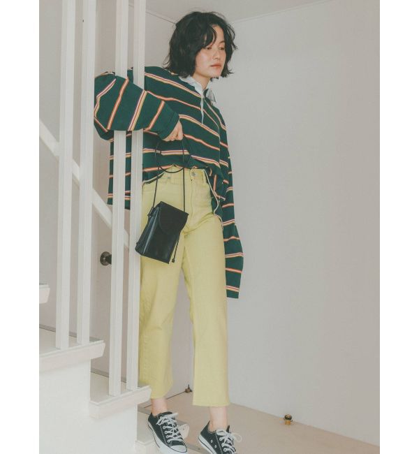 Ungrid「ハイウエストルーズカラーデニム」|デニム|