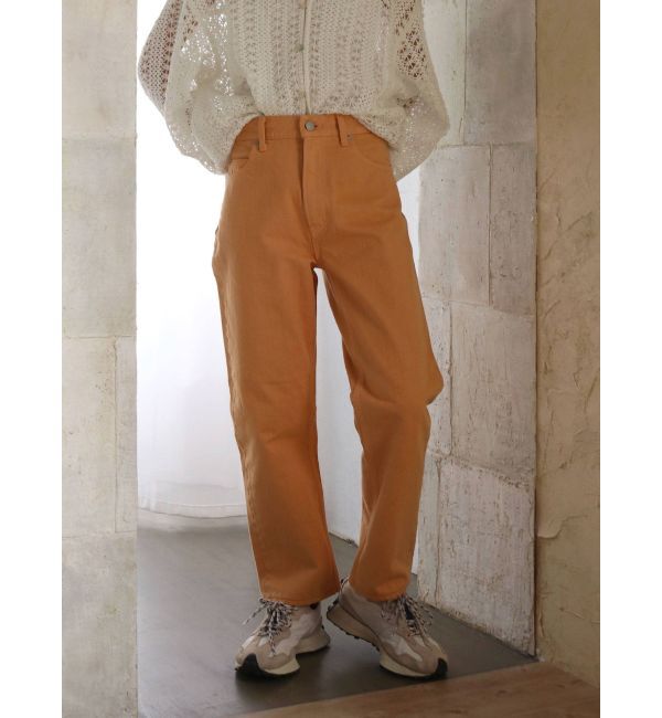 Ungrid「ハイウエストルーズカラーデニム」|デニム|オレンジ