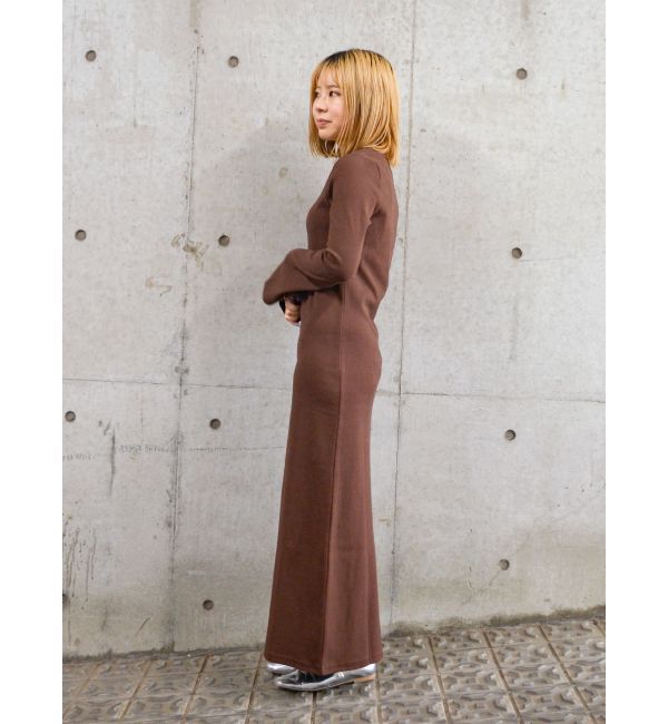 Ungrid「【WEB限定】フレアスリーブテレコフィットワンピース」|ワンピース|