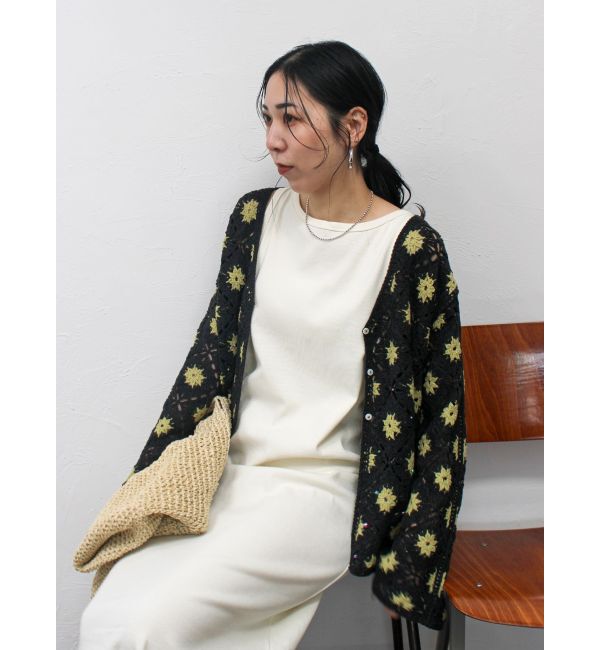 Ungrid「ビーズコンビニットカーデ」|カーディガン|