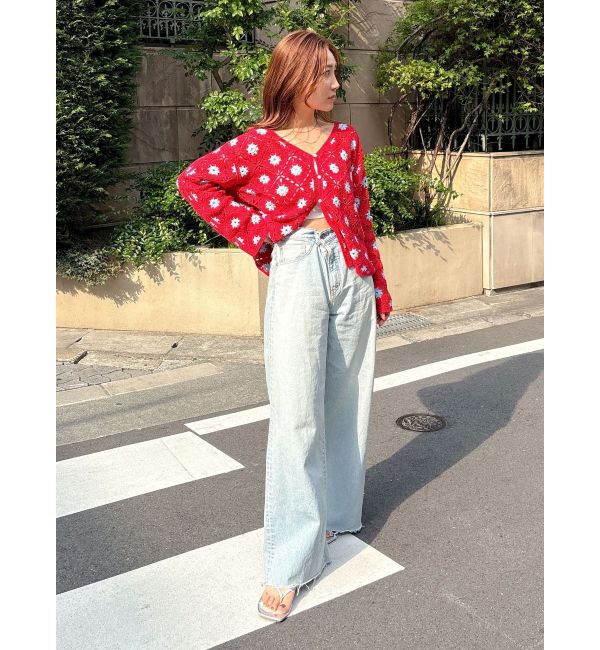 Ungrid「ビーズコンビニットカーデ」|カーディガン|