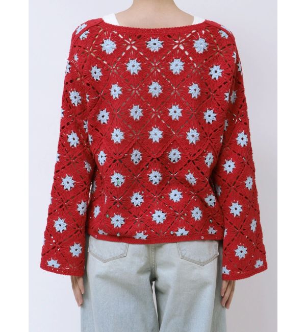 Ungrid「ビーズコンビニットカーデ」|カーディガン|