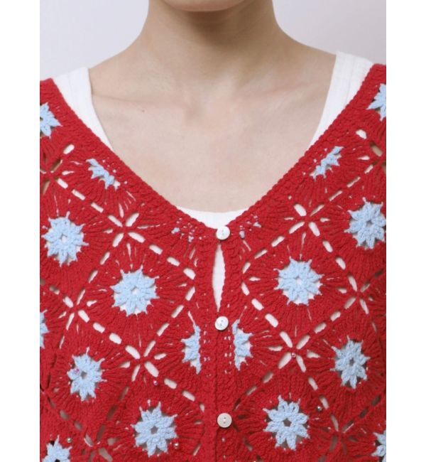 Ungrid「ビーズコンビニットカーデ」|カーディガン|