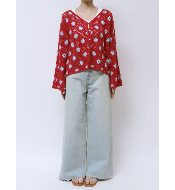 Ungrid「ビーズコンビニットカーデ」|カーディガン|