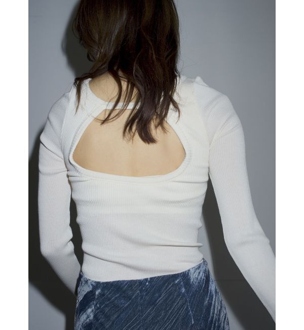 Ungrid「【Htage】palm別注バックオープンロングスリーブTee」|Tシャツ・カットソー|アイボリー
