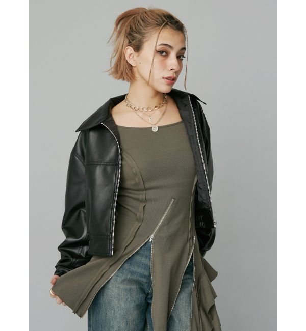 EVRIS「アシンメトリージップワンピース」|ワンピース|