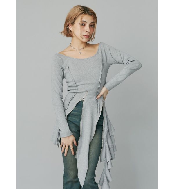 EVRIS「アシンメトリージップワンピース」|ワンピース|