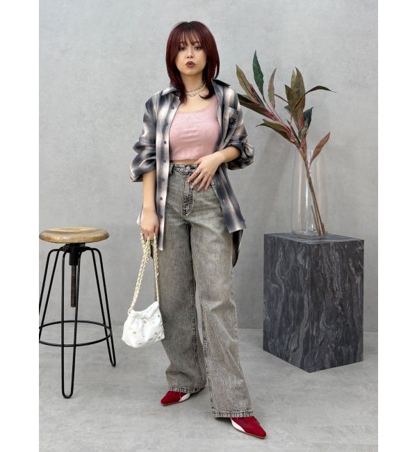 EVRIS「2WAYサロペットワイドデニムパンツ」|デニム|