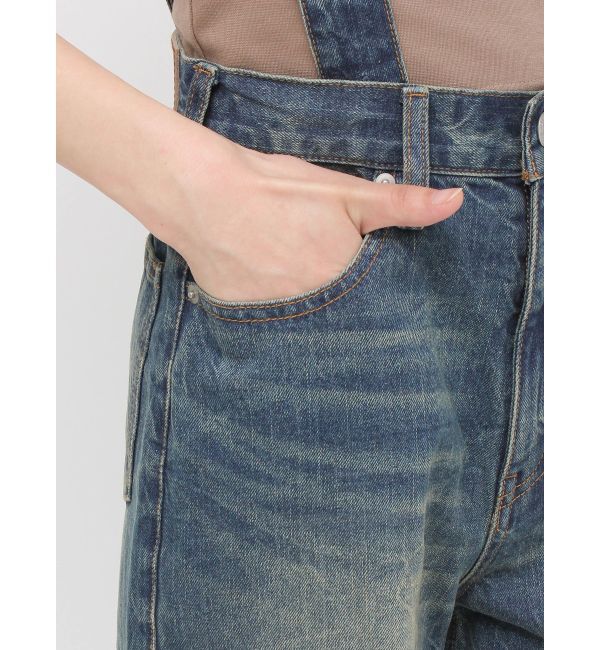 EVRIS「2WAYサロペットワイドデニムパンツ」|デニム|