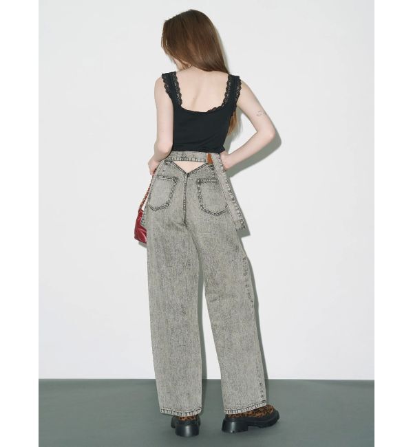 EVRIS「2WAYサロペットワイドデニムパンツ」|デニム|