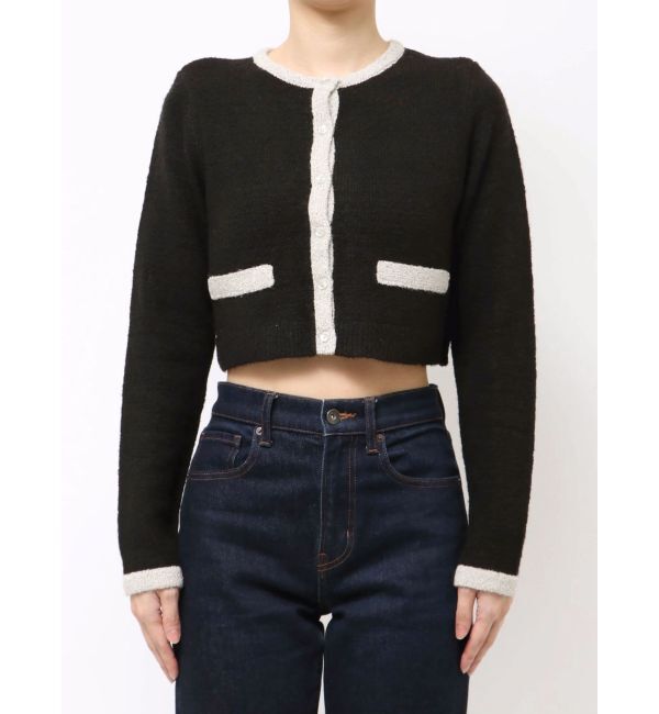 jouetie「バイカラーコサージュカーデ」|カーディガン|