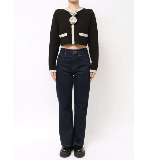 jouetie「バイカラーコサージュカーデ」|カーディガン|