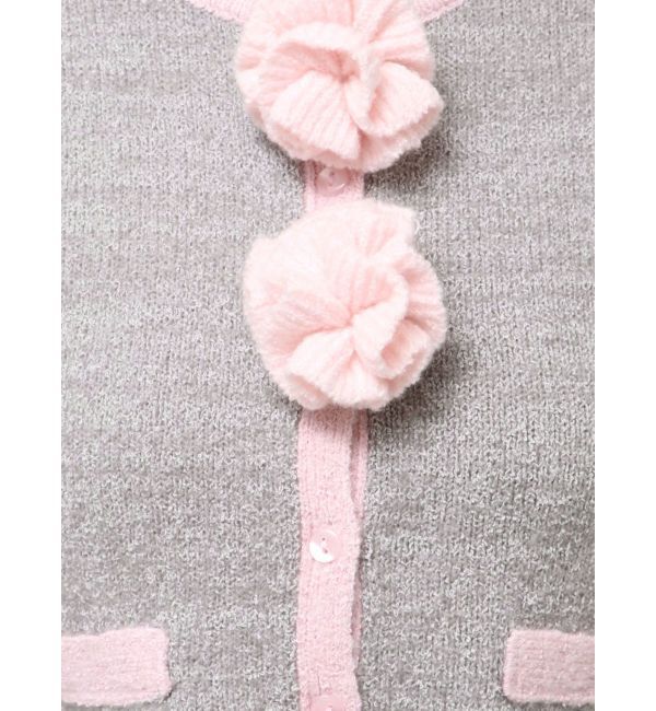 jouetie「バイカラーコサージュカーデ」|カーディガン|