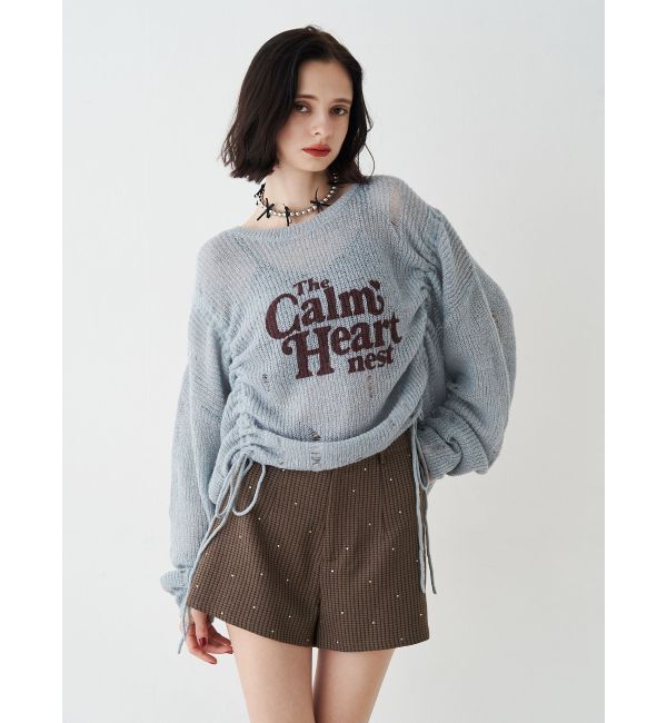 jouetie「ギャザーシアーニット」|ニット・セーター|ブルー