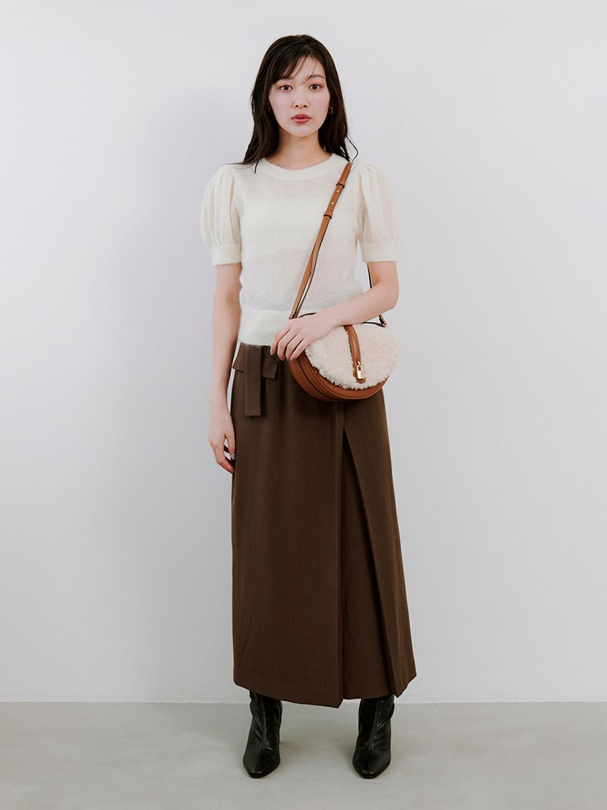 SNIDEL「シアーモヘヤパフスリニットプルオーバー」|ニット・セーター|