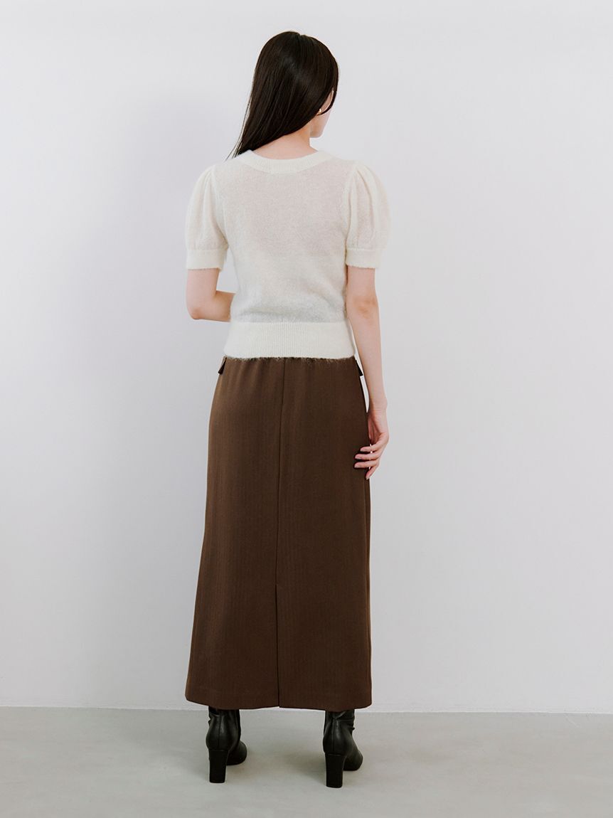 SNIDEL「シアーモヘヤパフスリニットプルオーバー」|ニット・セーター|