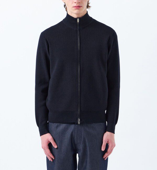 MACKINTOSH PHILOSOPHY「片畦プレーティング ジップアップニット」|ニット・セーター|