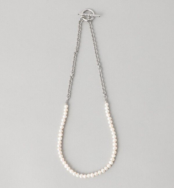  「【UNISEX】ホワイトパールチェーンコンビネックレス」|ネックレス|ホワイト