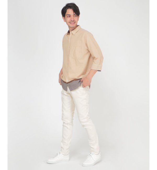 ikka「7分オックス裾切り替えシャツ」|シャツ・ブラウス|