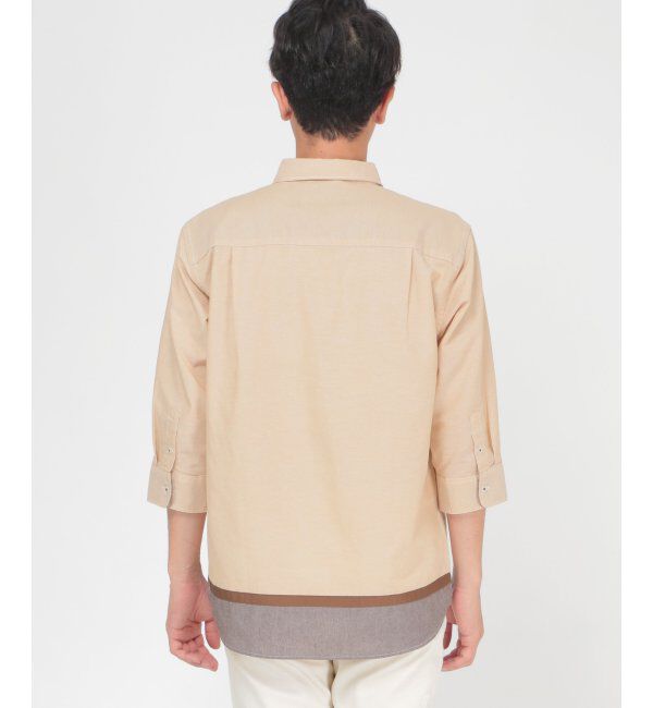 ikka「7分オックス裾切り替えシャツ」|シャツ・ブラウス|