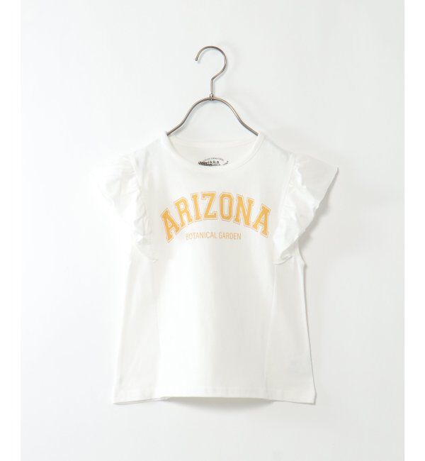 ikka kids「【キッズ】USAコットン フリルカレッジロゴTシャツ（100~160cm）」|Tシャツ・カットソー|オフホワイト