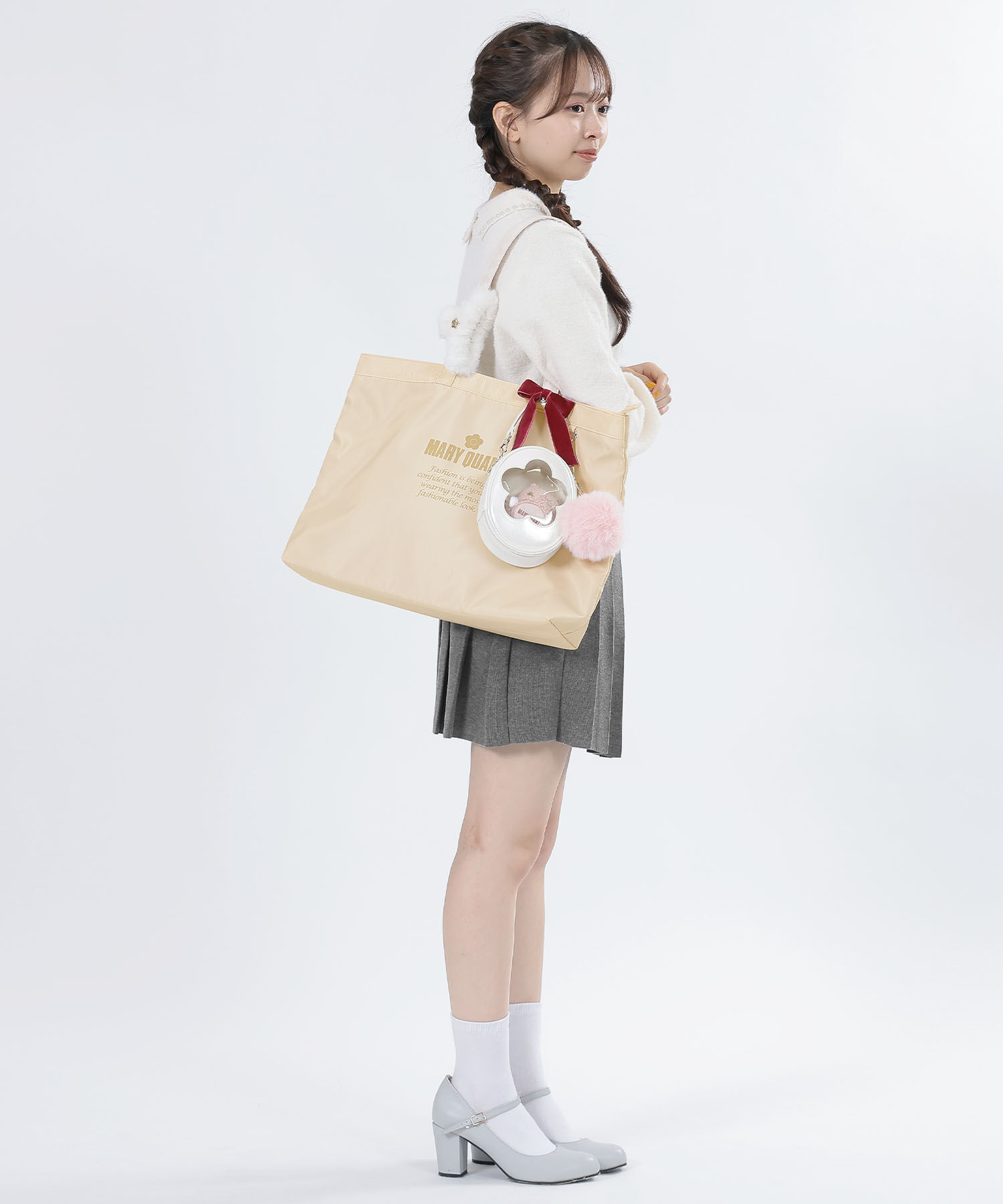 MARY QUANT「ゴールドロゴプリント舟型 トート」|トートバッグ|