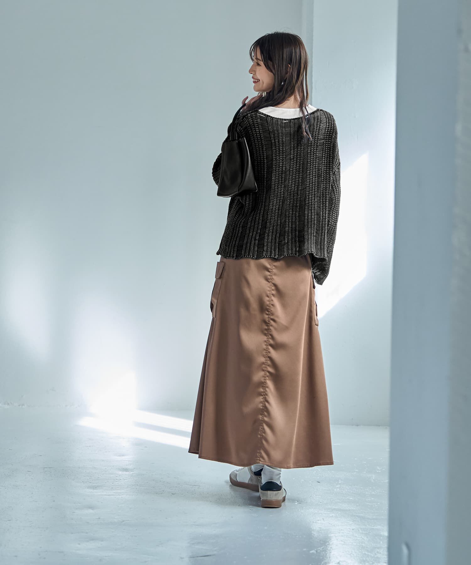 STYLE DELI「サイドポケットサテンロングスカート」|スカート|