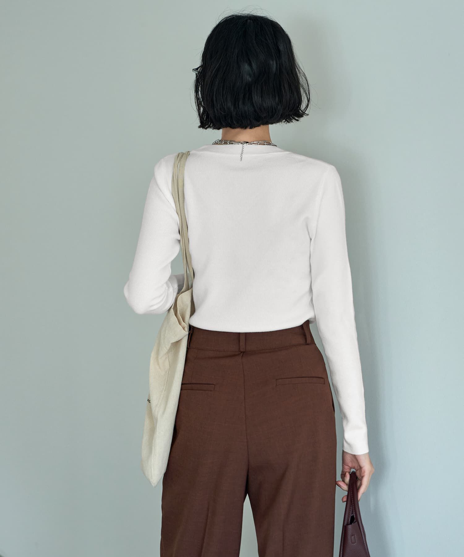 STYLE DELI「心地良いUネックインナーニットトップス」|Tシャツ・カットソー|