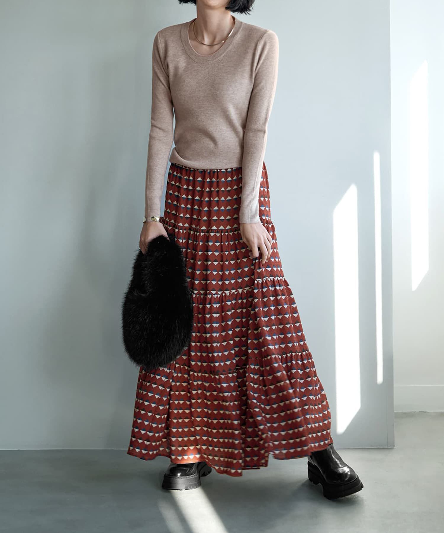 STYLE DELI「心地良いUネックインナーニットトップス」|Tシャツ・カットソー|