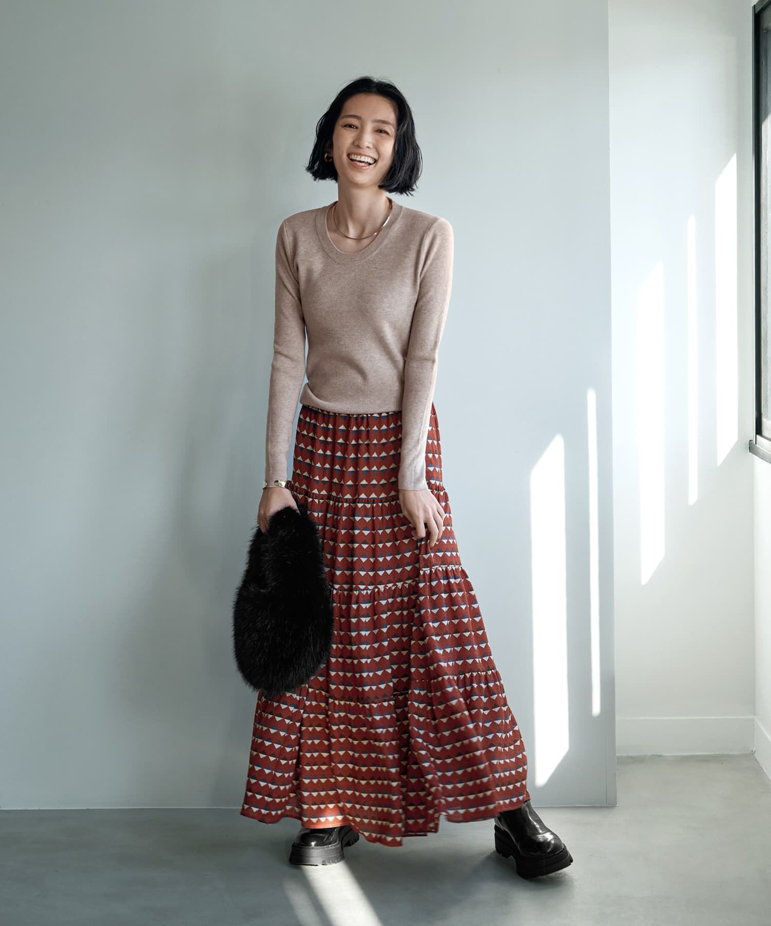 STYLE DELI「心地良いUネックインナーニットトップス」|Tシャツ・カットソー|