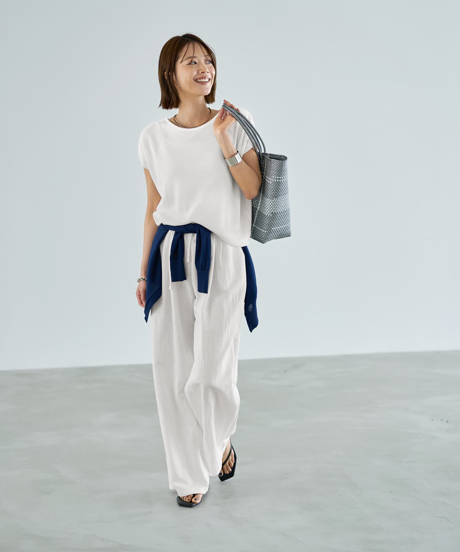 STYLE DELI「Tシャツみたいな微シアー麻調ニットトップス」|ニット・セーター|