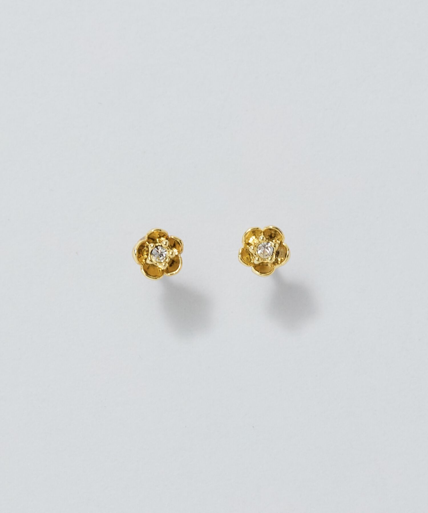 Phoebe「【金属アレルギー対応】プチフラワービジュースタッドピアス　クリア」|ピアス|