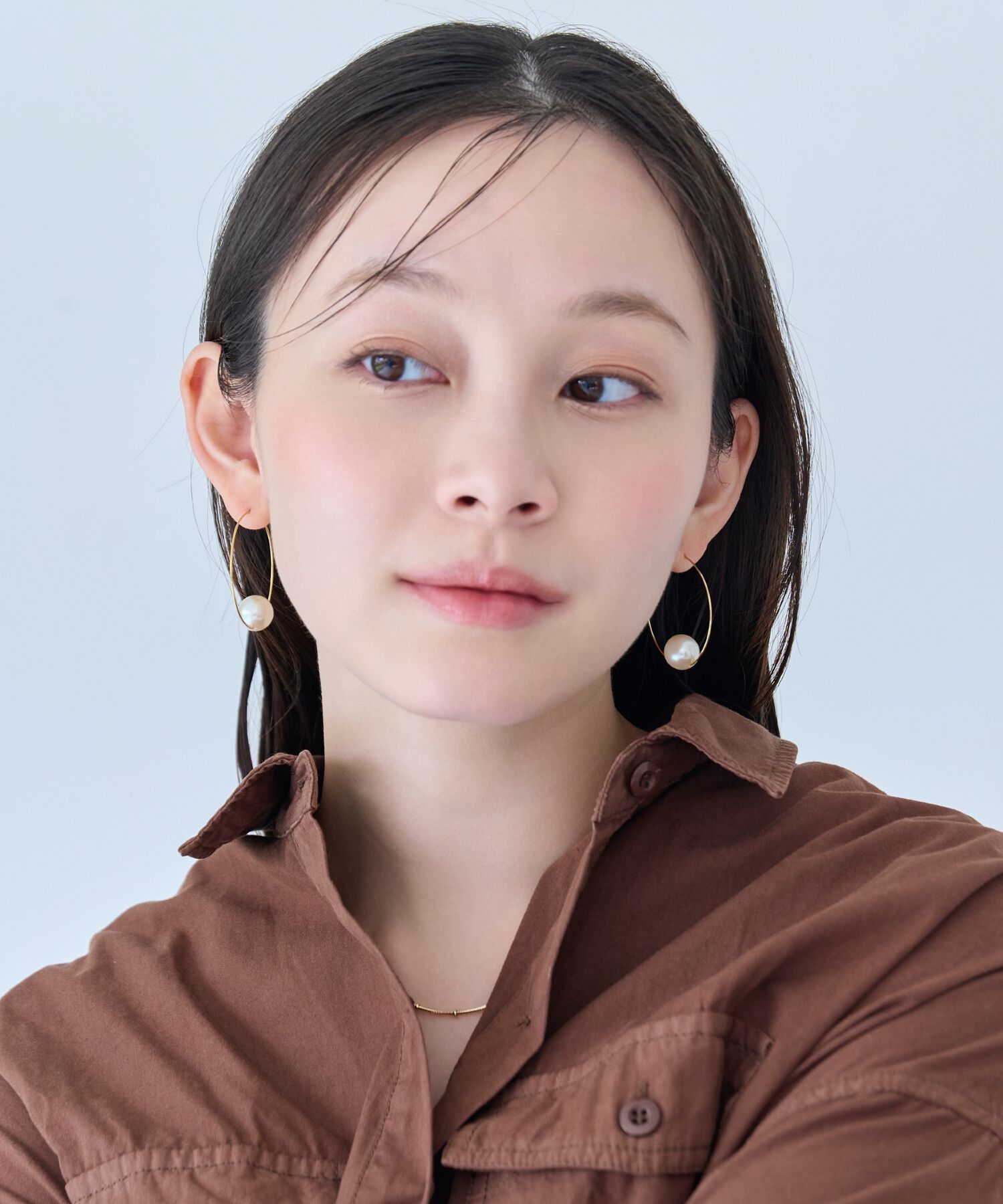 Phoebe「【金属アレルギー対応】ビッグサークルパールピアス/ニッケルフリー/大ぶり/存在感◎/主役級」|ピアス|