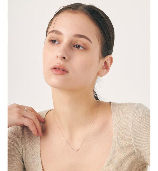 ete「[レイヤー] K10WG ウィッシュボーン ネックレス」|ネックレス|