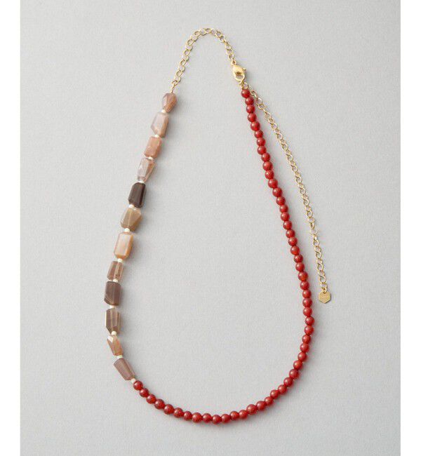 Jouete「[ジェム] ネックレス ムーンストーン&times;レッドアベンチュリン」|ネックレス|