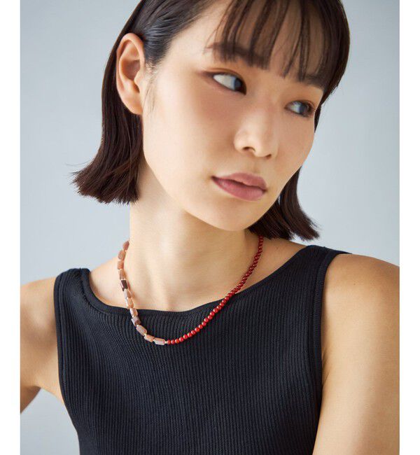 Jouete「[ジェム] ネックレス ムーンストーン&times;レッドアベンチュリン」|ネックレス|