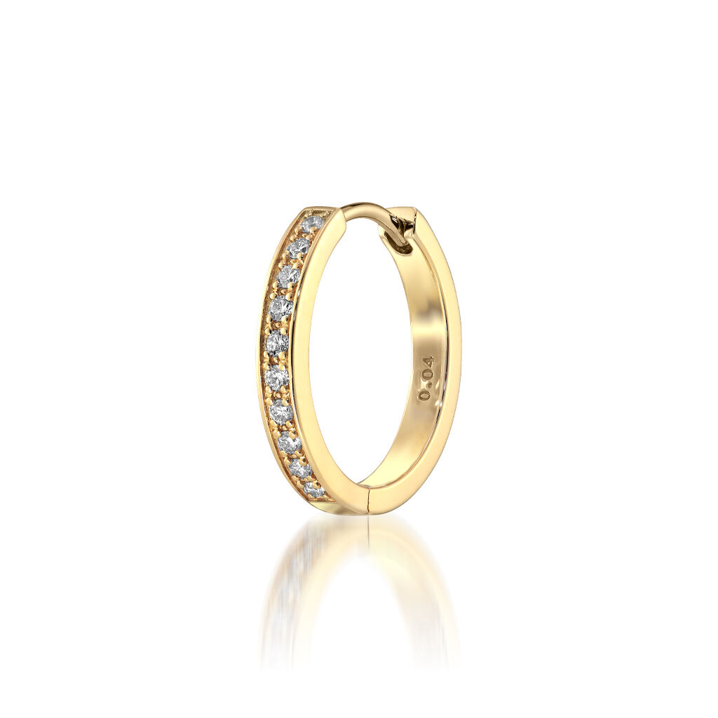 STAR JEWELRY「CLICK HOOP（M）」|ピアス|イエローゴールド