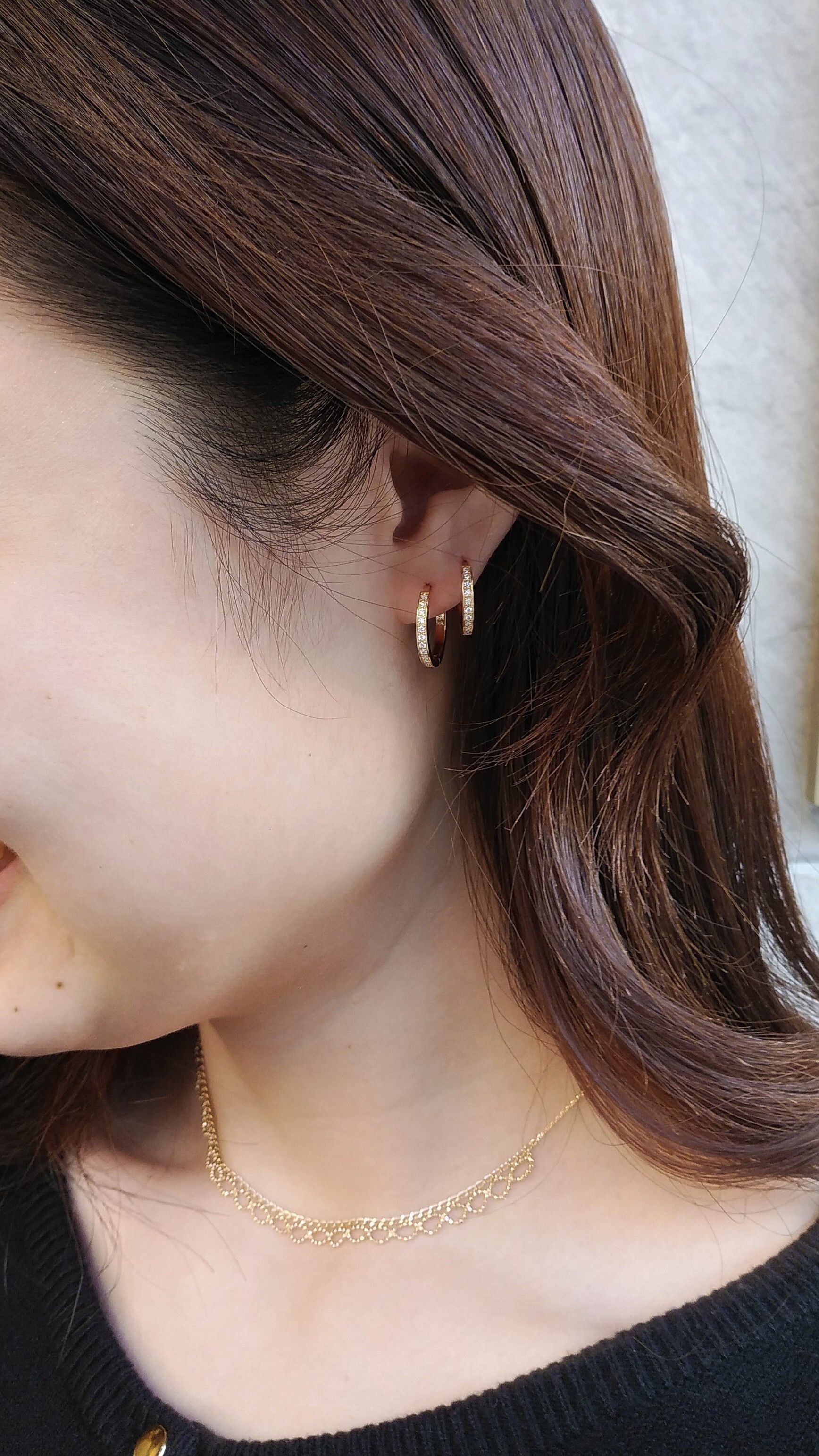 STAR JEWELRY「CLICK HOOP（M）」|ピアス|