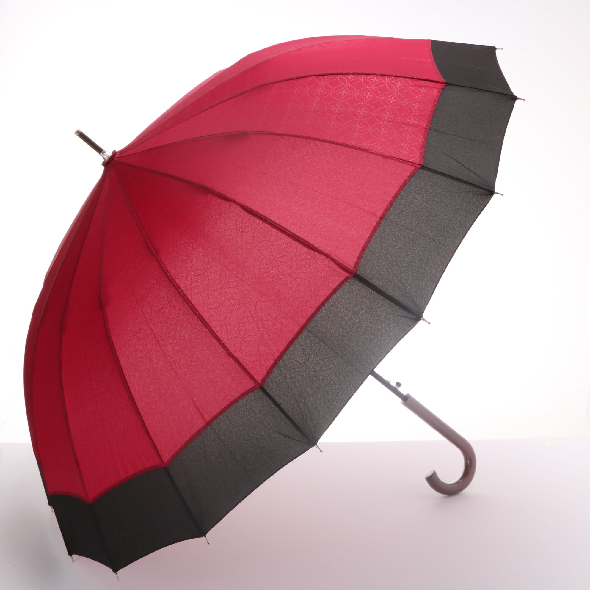 BACKYARD FAMILY「傘 16本骨 和傘 サントス santos 蛇の目 縁 伝統柄 着物 定番 雨傘 蛇の目風和傘」|傘|レッド1