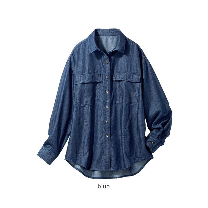 BACKYARD FAMILY「デニムシャツ 薄手 レディース 通販 サラリ大人のサステナブル 夏デニムシャツジャケット デニム」|シャツ・ブラウス|