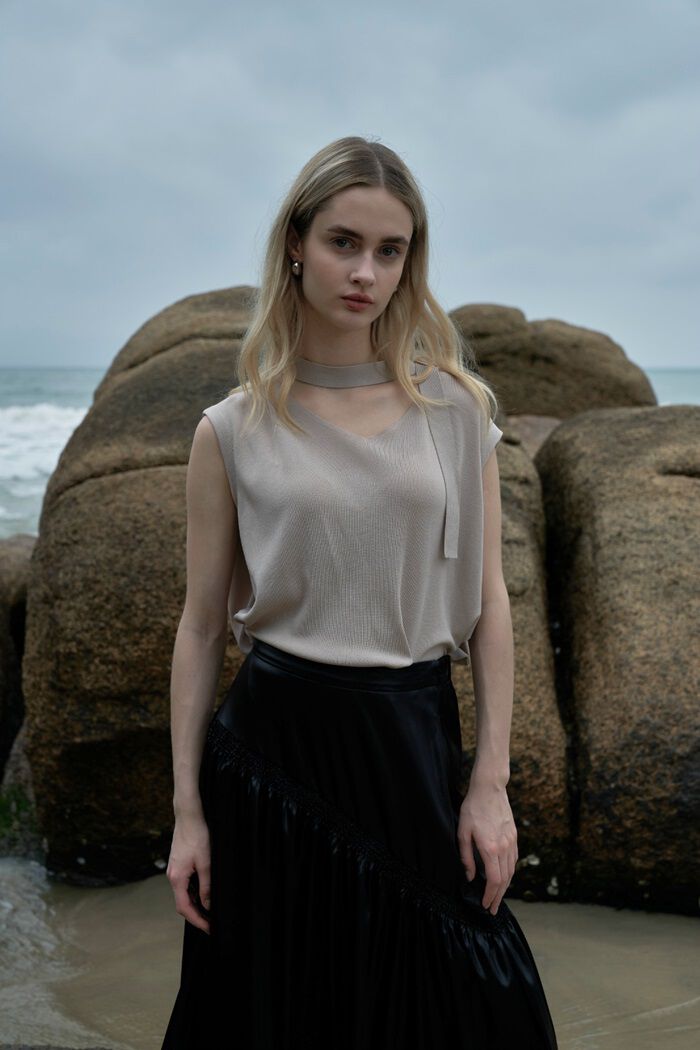 BACKYARD FAMILY「MIND マインド ニットベスト 通販 ニット ベスト ノースリーブニット ネック ベルト」|その他|