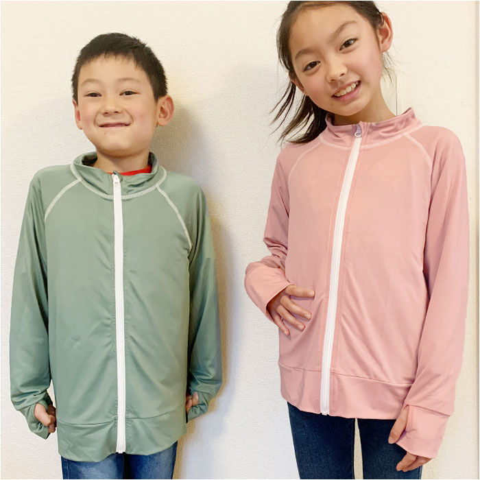 BACKYARD FAMILY「ラッシュガード キッズ 長袖 通販 無地 シンプル パーカー 夏 ジップアップ 110-120cm」|スポーツ|