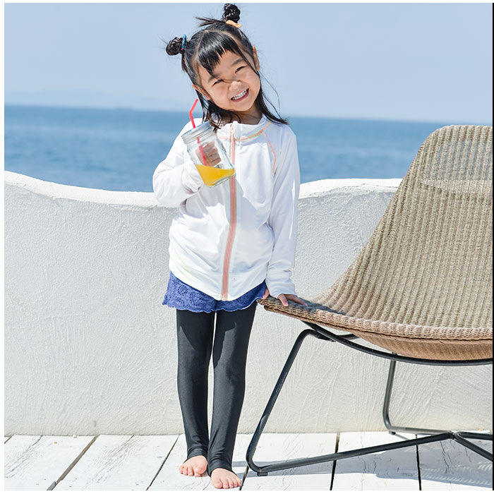 BACKYARD FAMILY「ラッシュガード キッズ 長袖 通販 無地 シンプル パーカー 夏 ジップアップ 110-120cm」|スポーツ|