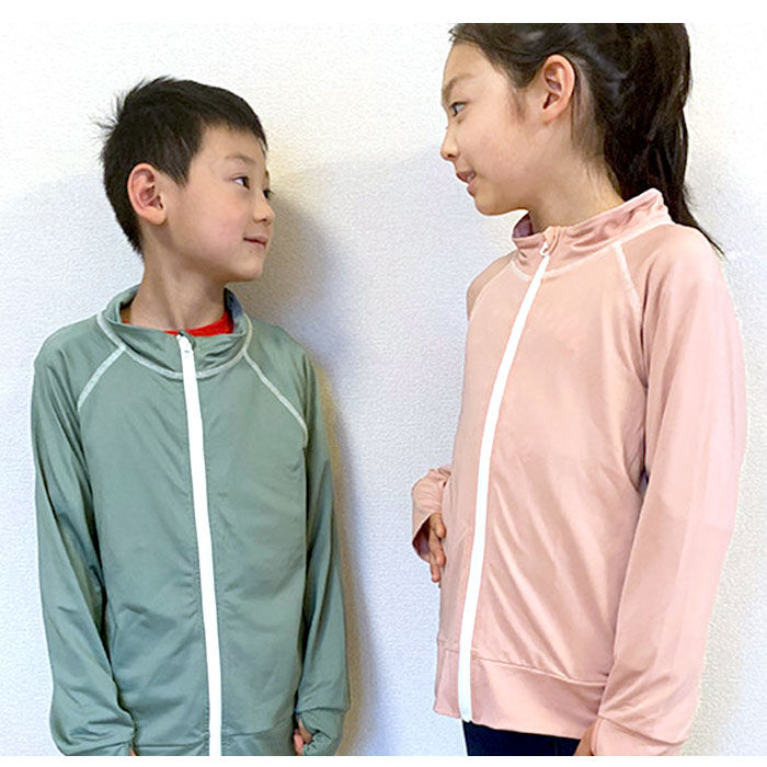 BACKYARD FAMILY「ラッシュガード キッズ 長袖 通販 無地 シンプル パーカー 夏 ジップアップ 110-120cm」|スポーツ|