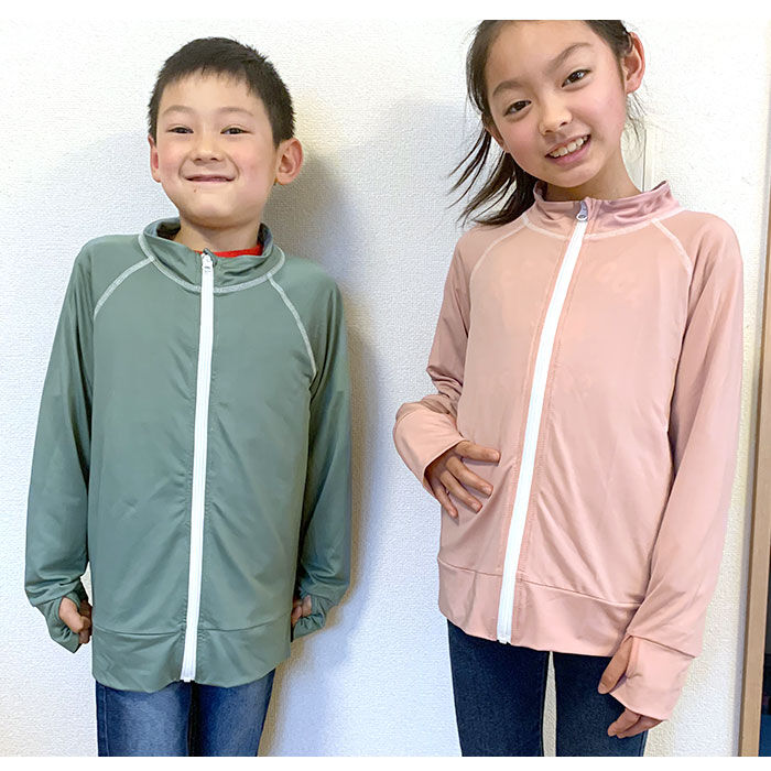 BACKYARD FAMILY「ラッシュガード キッズ 長袖 通販 無地 シンプル パーカー 夏 ジップアップ 110-120cm」|スポーツ|