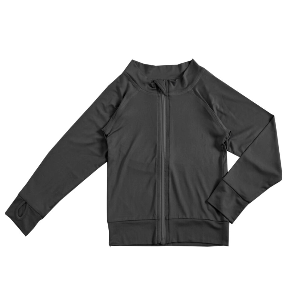 BACKYARD FAMILY「ラッシュガード キッズ 長袖 通販 無地 シンプル パーカー 夏 ジップアップ 110-120cm」|スポーツ|ブラック1