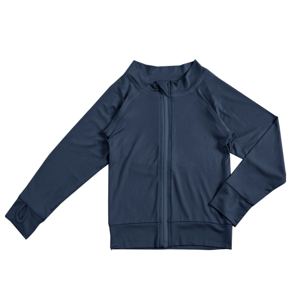 BACKYARD FAMILY「ラッシュガード キッズ 長袖 通販 無地 シンプル パーカー 夏 ジップアップ 110-120cm」|スポーツ|ブルー3